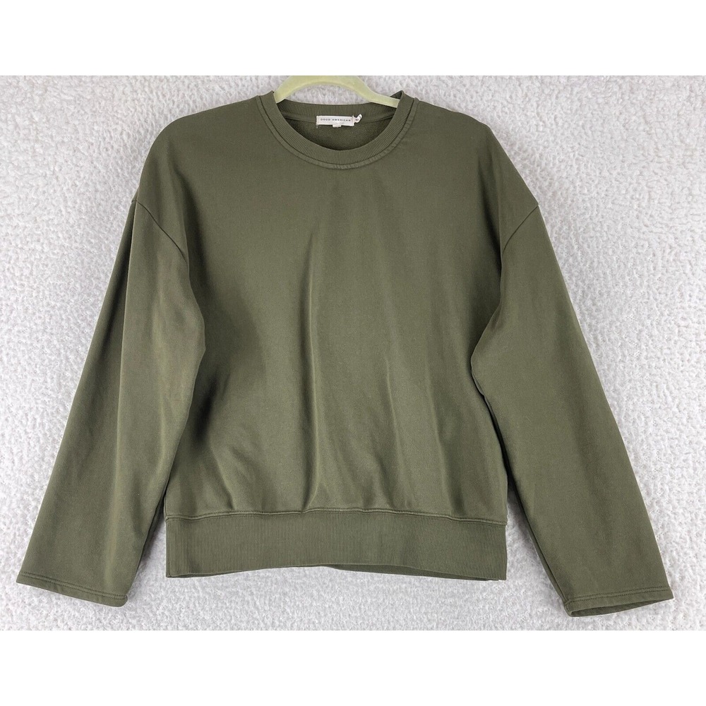 Good American Green Crew Neck Pullover Sweater Womens‎ Long Sleeve Size 0